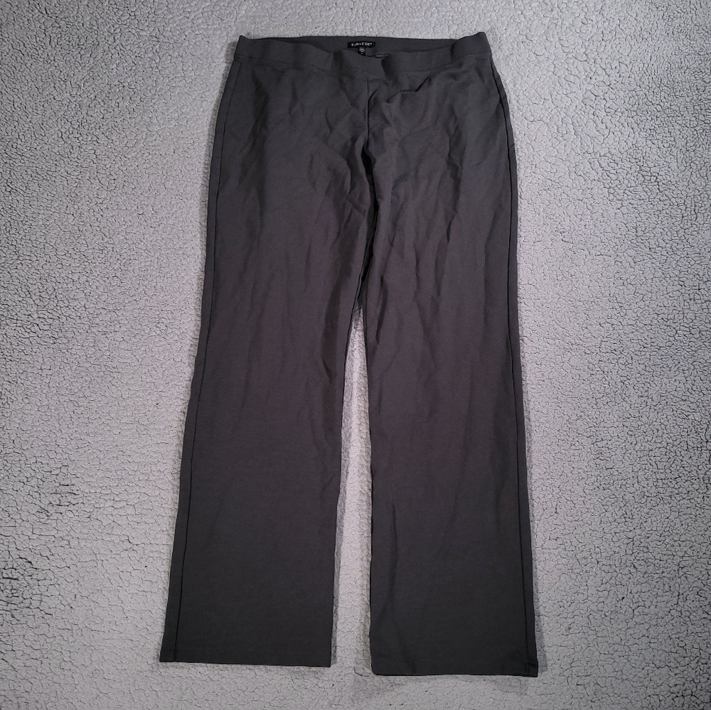 Eileen Fisher Pants Leggings Women Large Gray Stretch Pull On Comfort Straight
